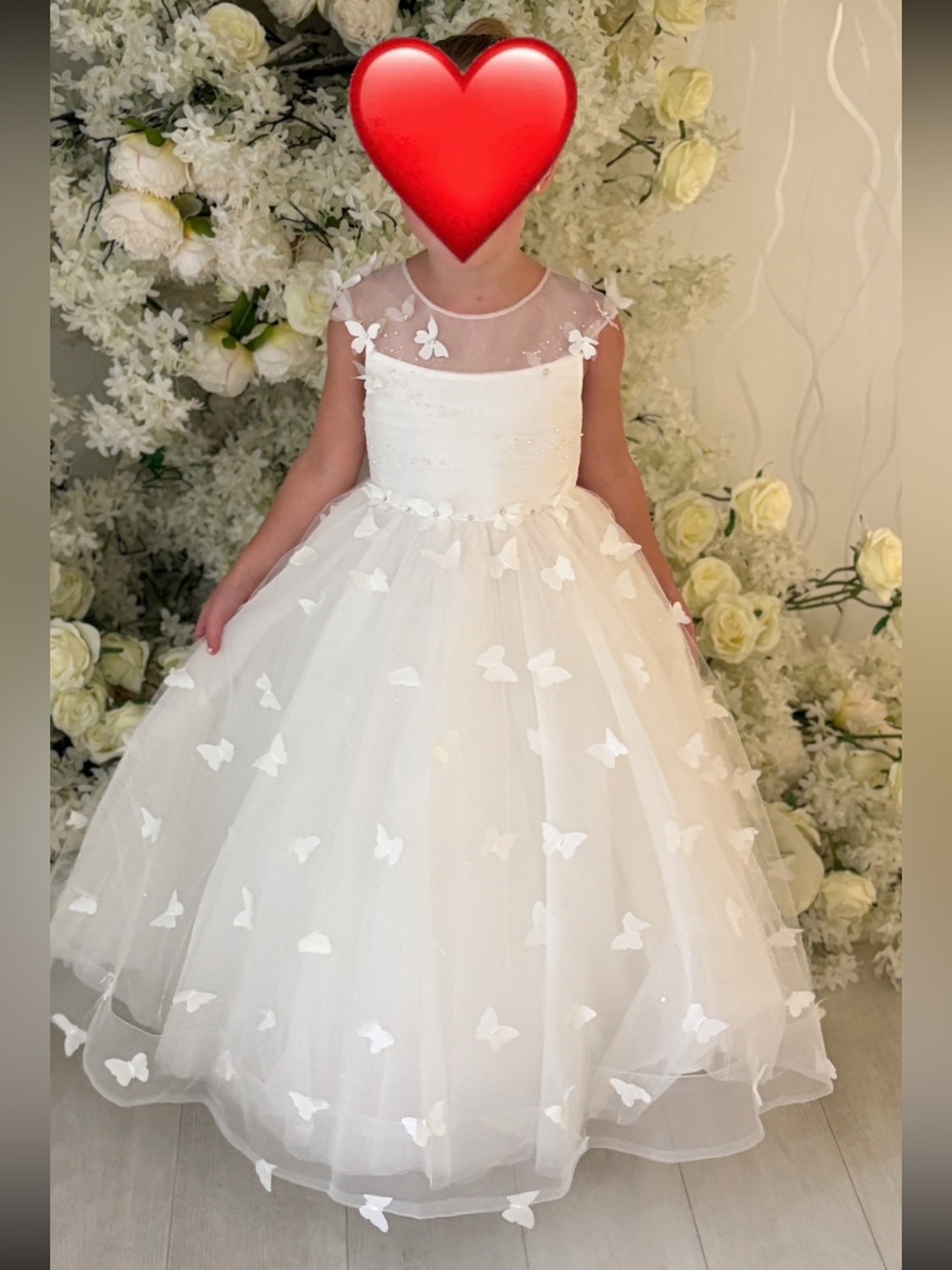 Anthropologie Princess Daliana Butterfly Appliqué Flower Girl Dress 4